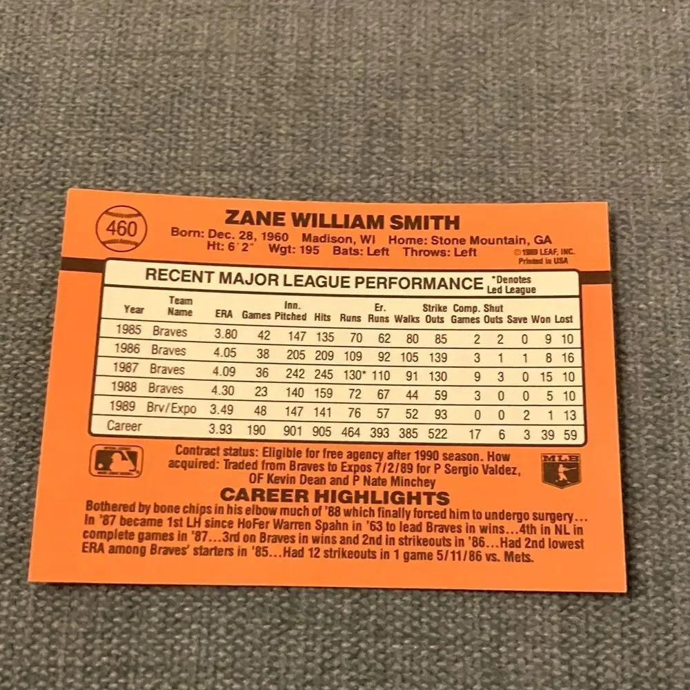 1990 Donruss Montreal Expos Baseball Card Trading Card
